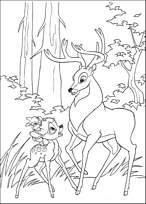 coloriage bambi et son pere discutent